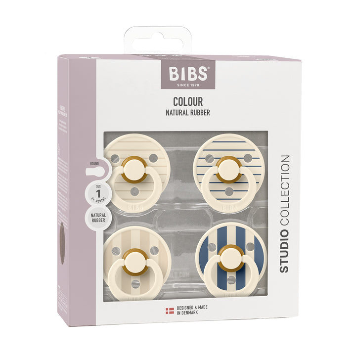 Studio, 4 stk, Ivory/Steel Blue