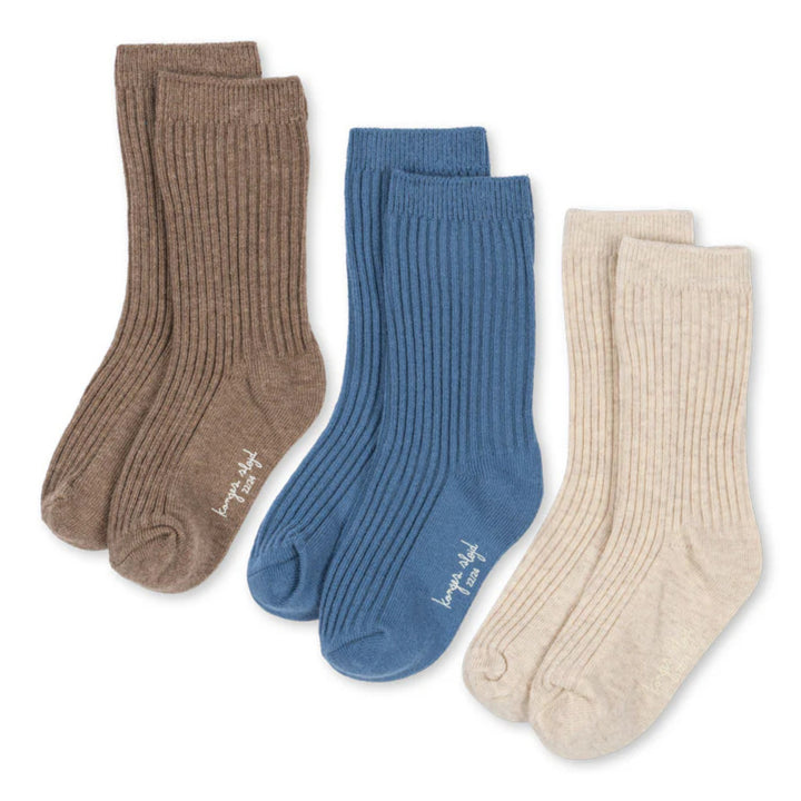 Ribb sokkar, 3 pør, Sleet Mix