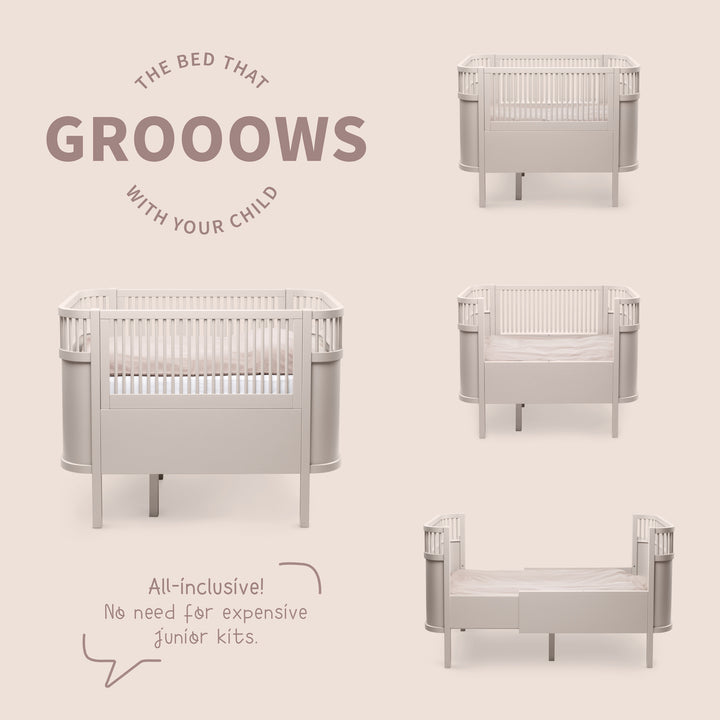 Sebra rúm, Baby og Junior, Birchbark Beige