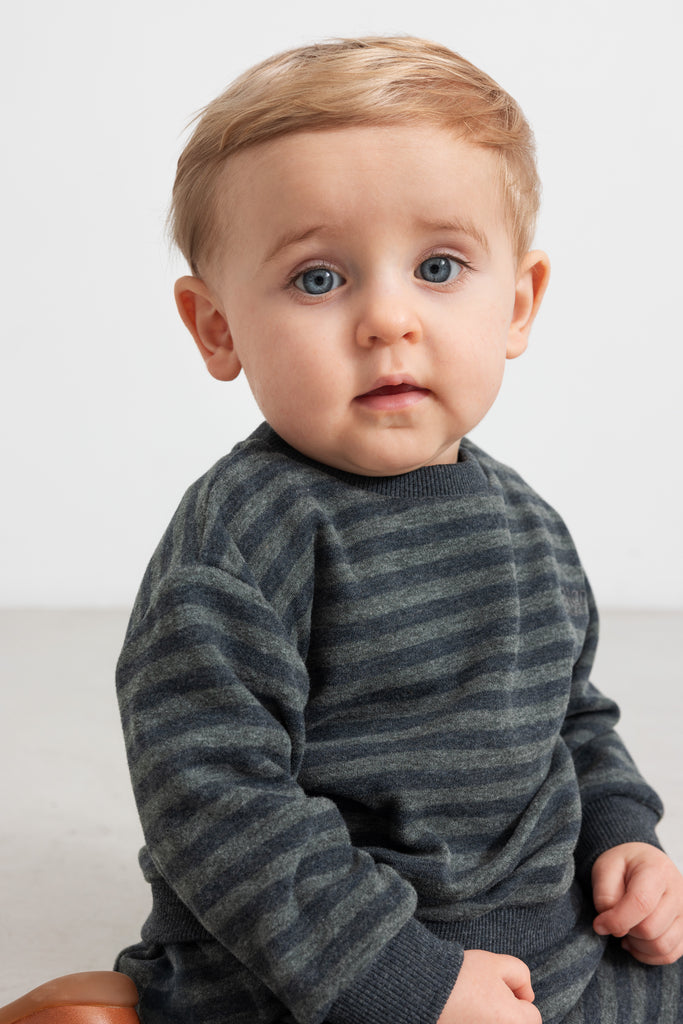 Tammas sweatshirt, Forest Stripe Melange
