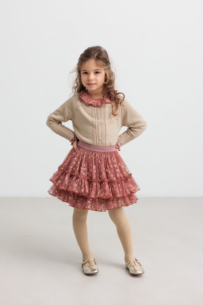 Tillie cardigan, Gold Glitter