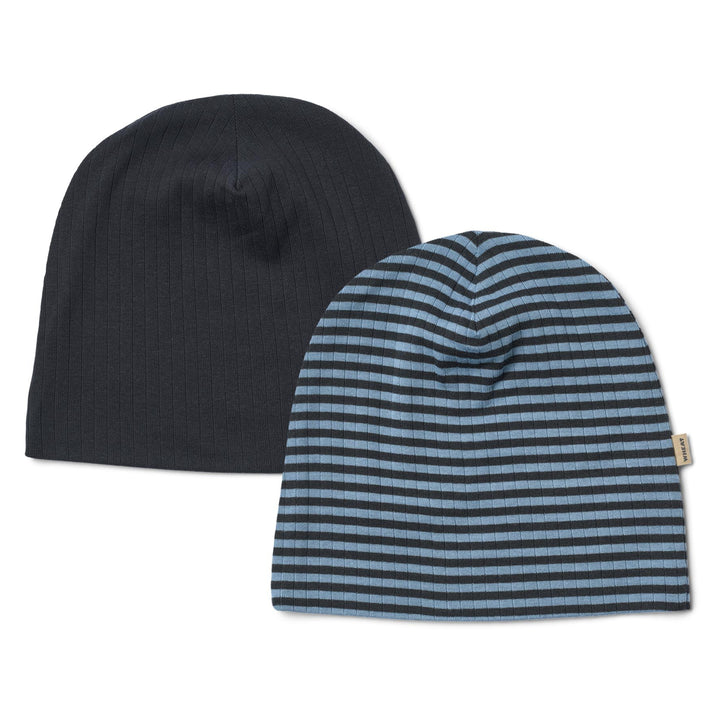 Aidan húfur, 2 stk, Bright Blue