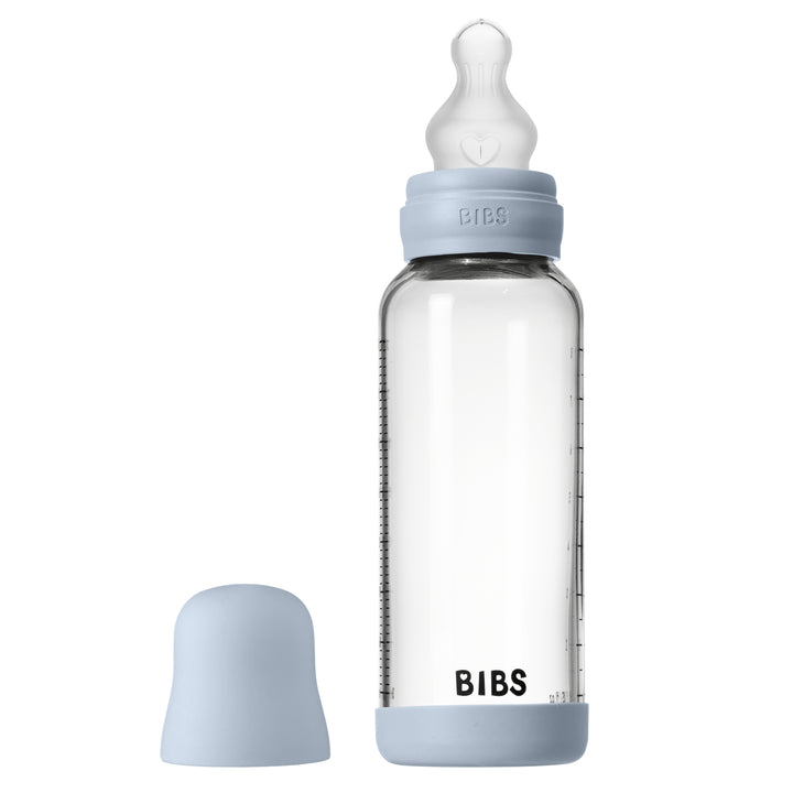 Glerflaska, 240 ml, Sílikon, Baby Blush