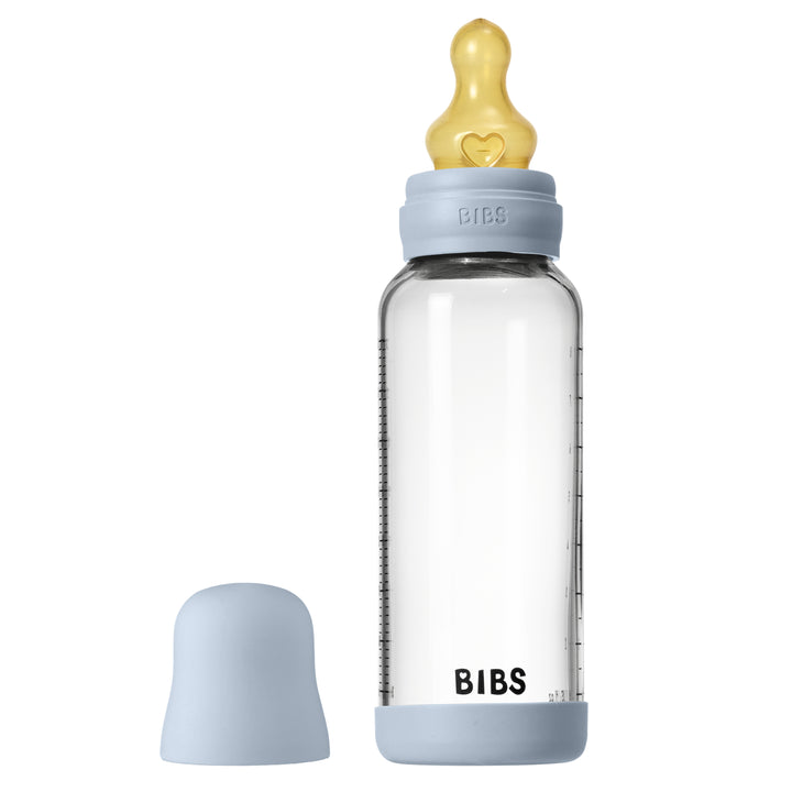 Glerflaska, 240 ml, Latex, Baby Blue