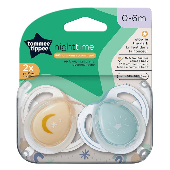 Night Time snuð, 0–6 mánaða, 2 stk