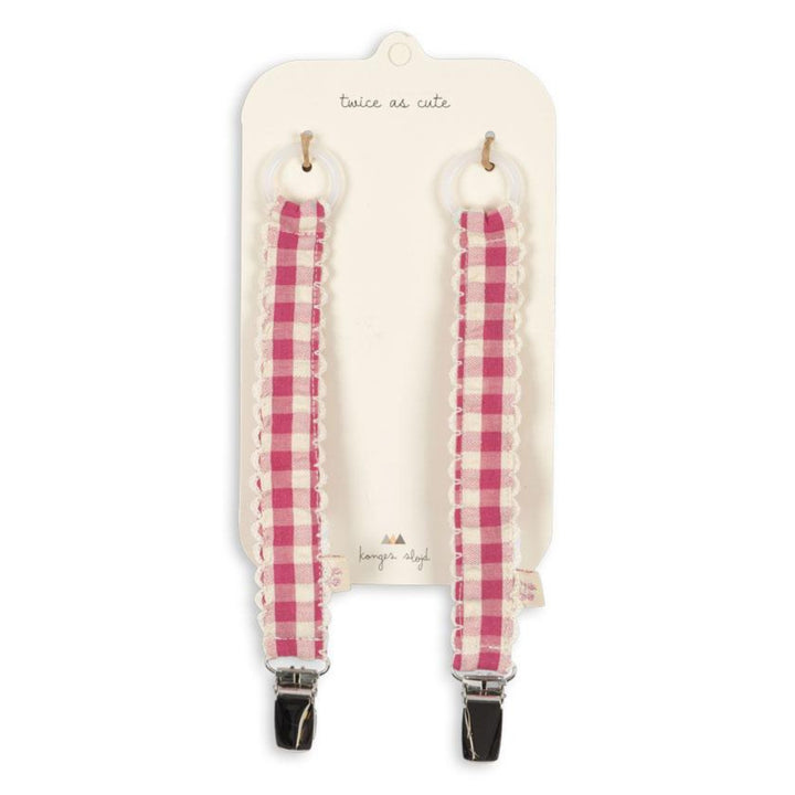 Snuðukeðjur, 2 stk, Bubblegum Check