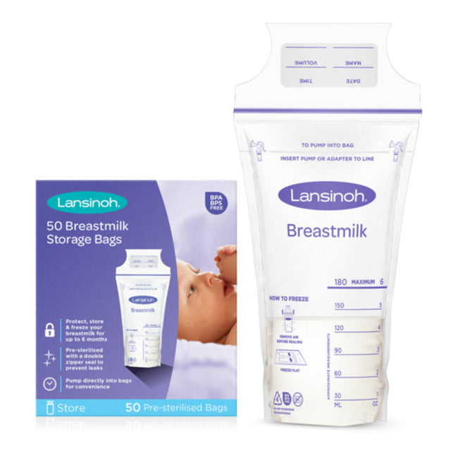 Geymslupokar fyrir brjóstamjólk, 50 stk