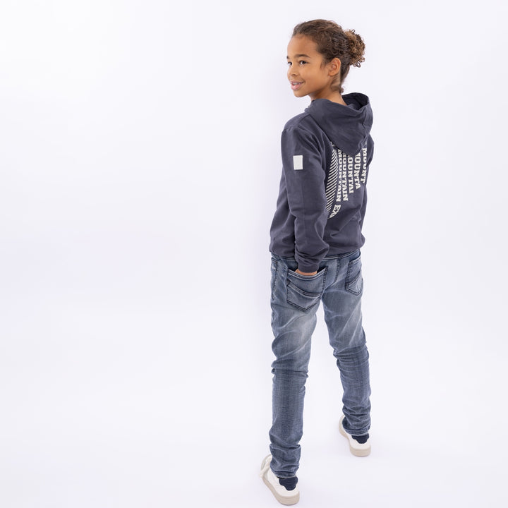 Tapered gallabuxur, Denim Blue