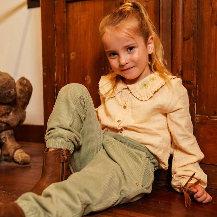 Loose Fit buxur, Faded Green