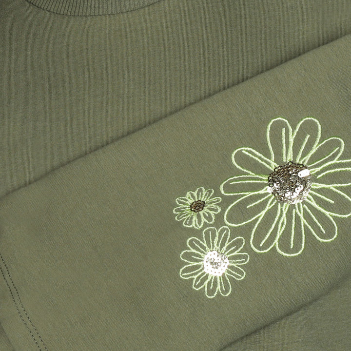 Cropped sweatshirt, Army Green