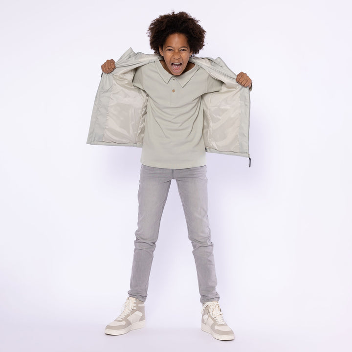 Tapered gallabuxur, Denim Grey