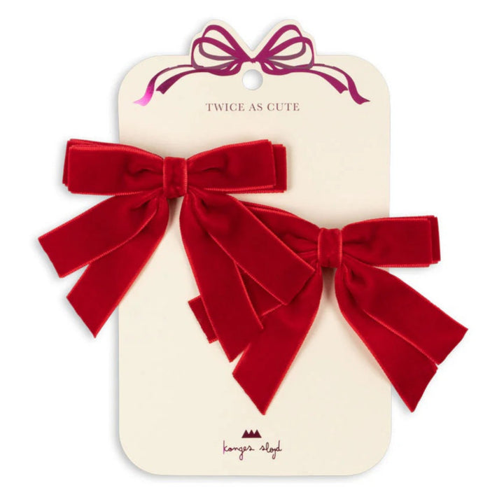 Double Bow hárklemmur, 2 stk, Barbados Cherry