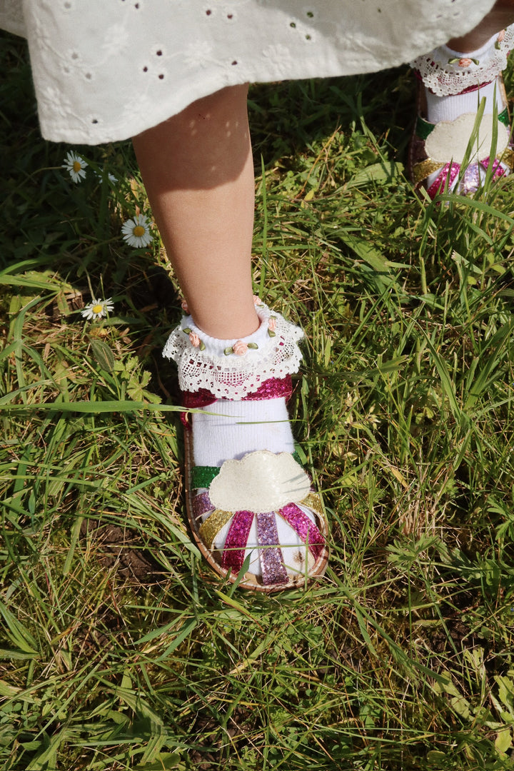 Blúndusokkar, 2 pör, Optic White