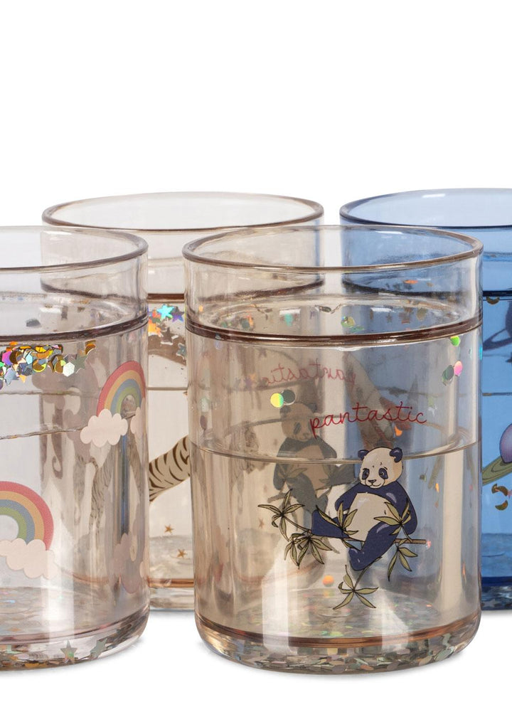 Glitter Cup, 4 stk, Blue Mix