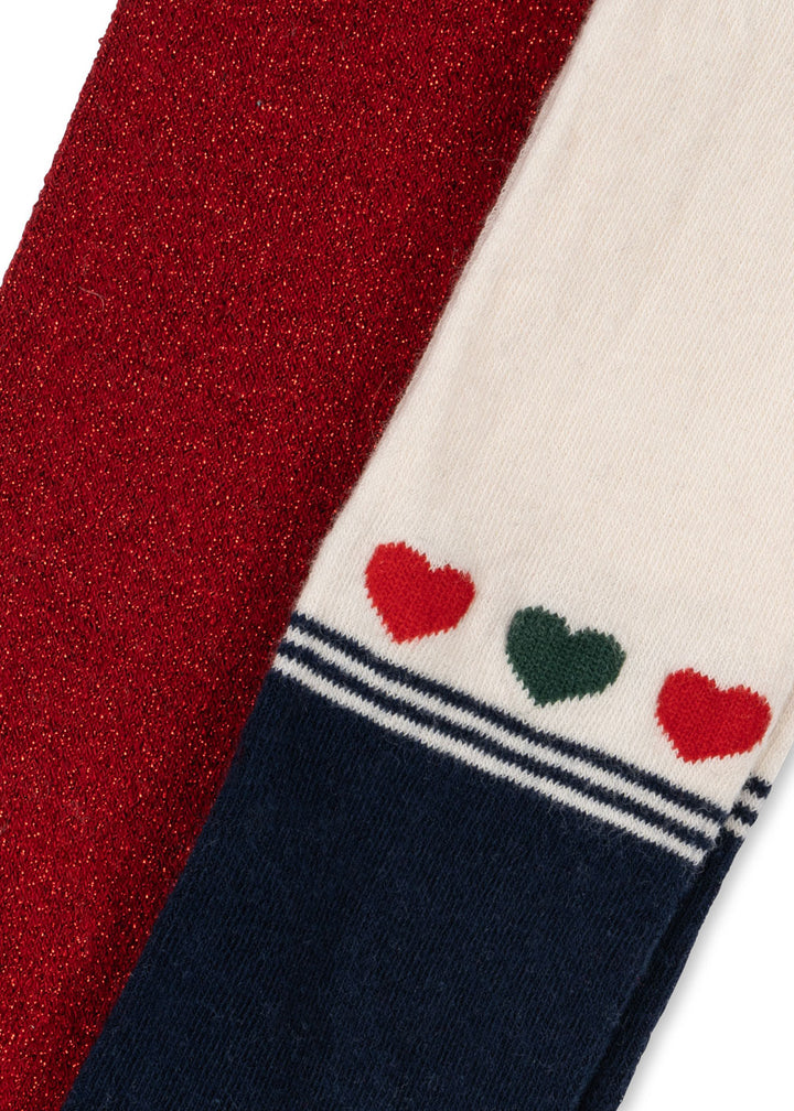 Glimmur sokkabuksur, 2 pør, Hearts