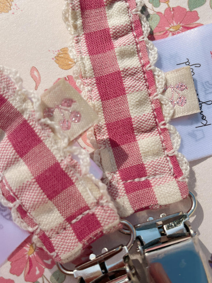 Snuðukeðjur, 2 stk, Bubblegum Check