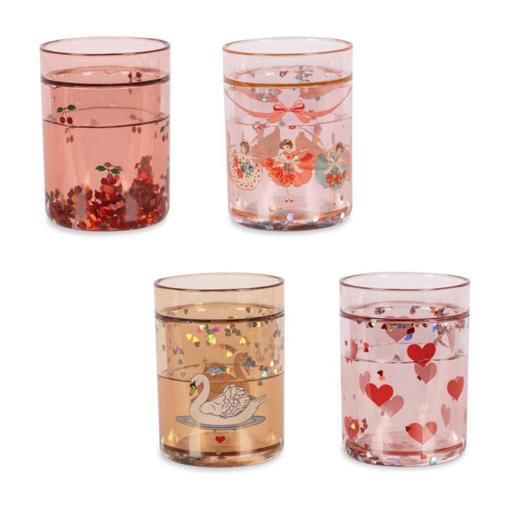 Glitter Cup, 4 stk, Rose Mix