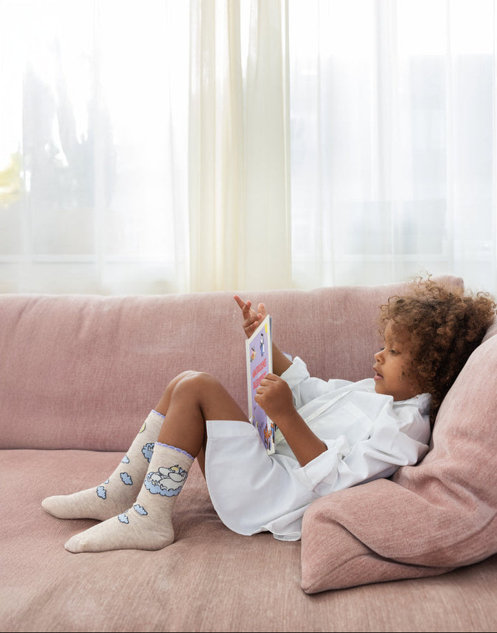 Sokkar, 2 pør, Lavender Moomin