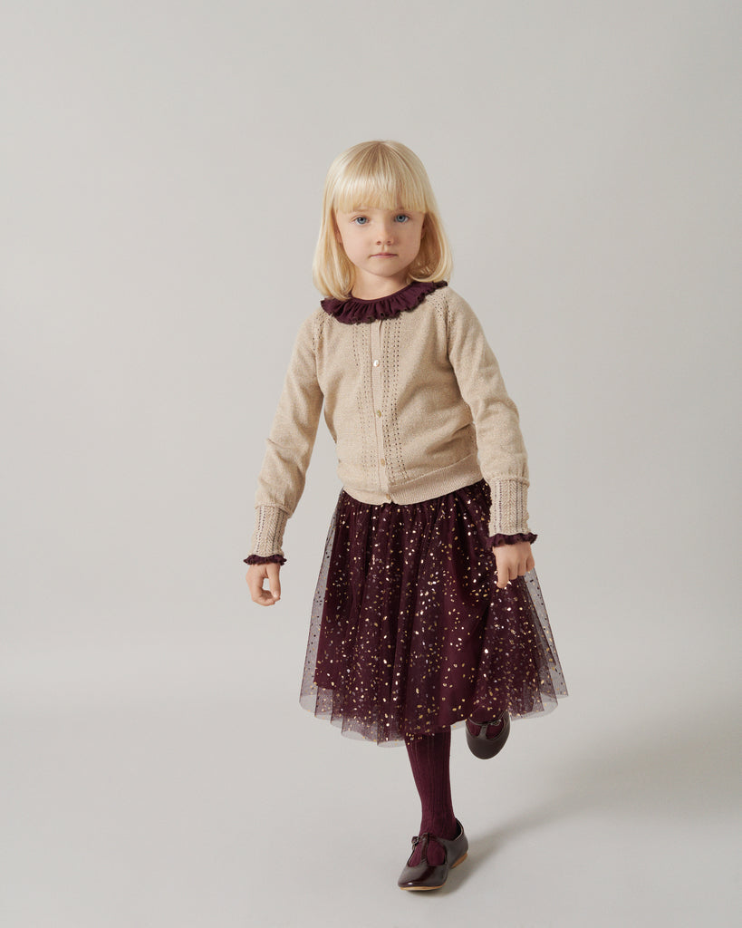 Tillie cardigan, Gold Glitter