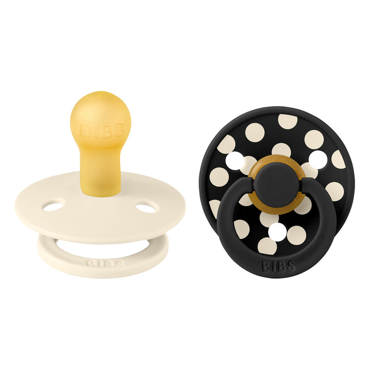 Polka Dots, 2 stk, Ivory/Black