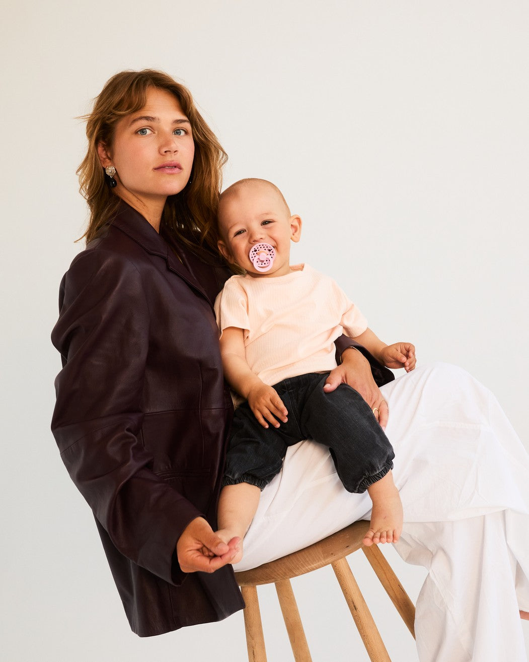 Polka Dots, 2 stk, Baby Pink/Mocha