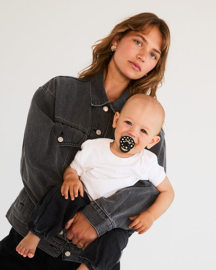 Polka Dots, 2 stk, Ivory/Black