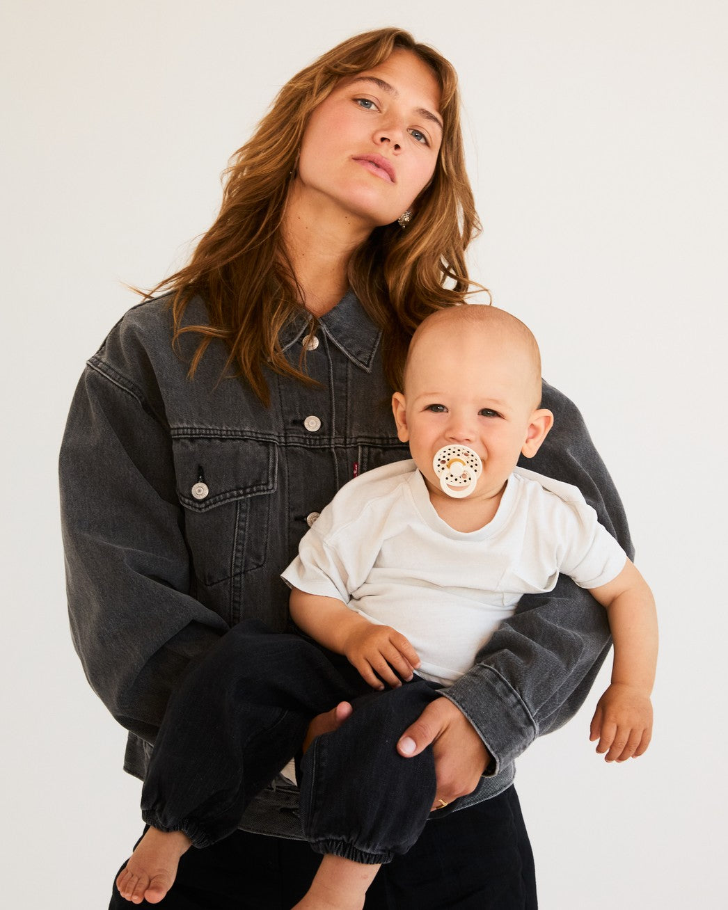 Polka Dots, 2 stk, Ivory/Black