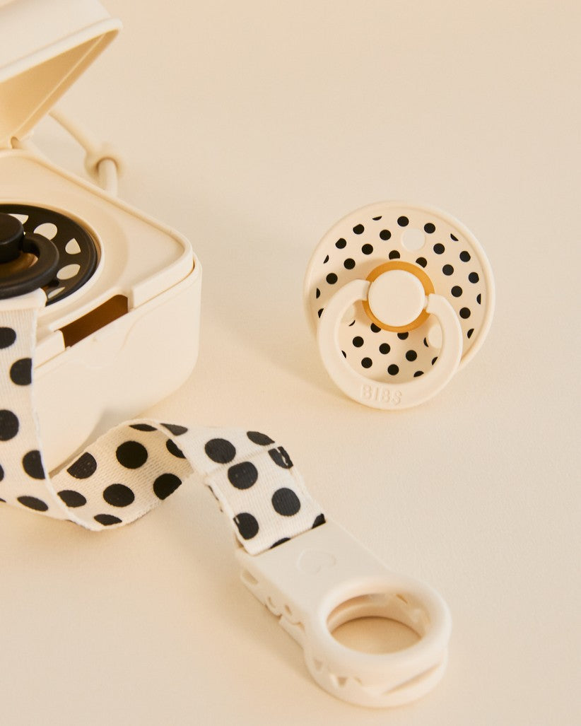Polka Dots, 2 stk, Ivory/Black