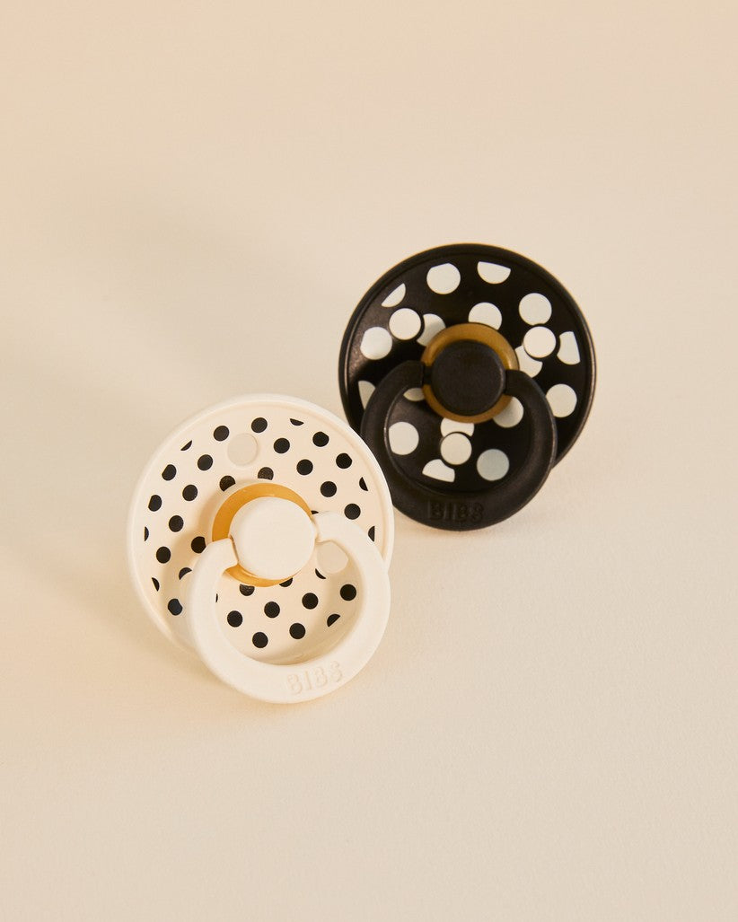 Polka Dots, 2 stk, Ivory/Black