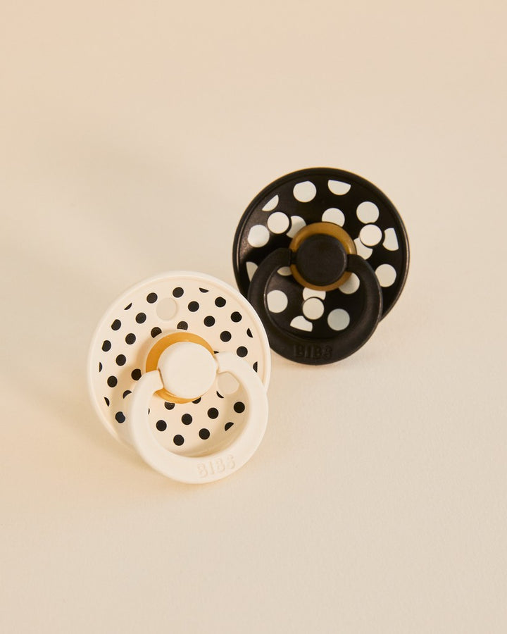 Polka Dots, 2 stk, Ivory/Black