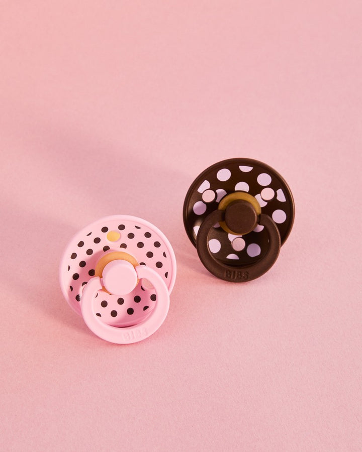 Polka Dots, 2 stk, Baby Pink/Mocha