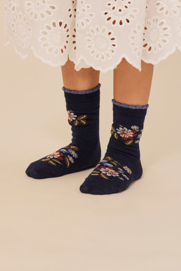 Jacquard sokkar, 2 pør, Flower