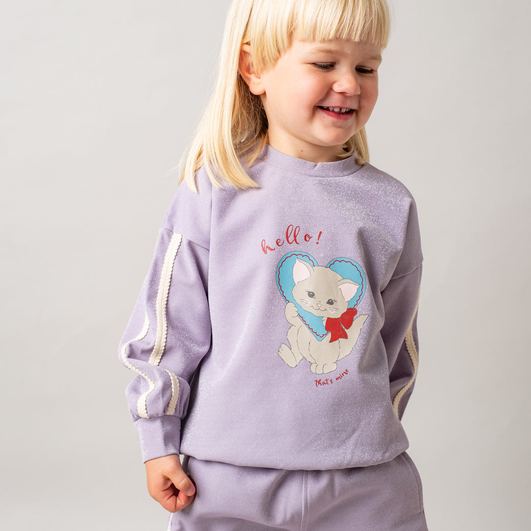 Luanna sweatshirt, Purple Glitter