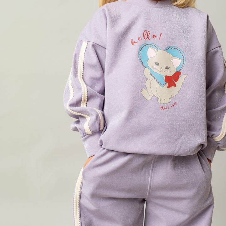 Luanna sweatshirt, Purple Glitter