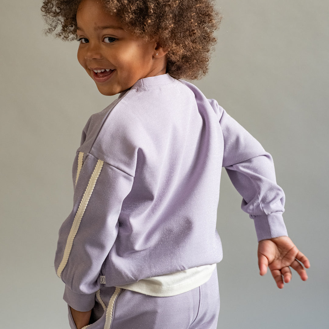 Luanna sweatshirt, Purple Glitter