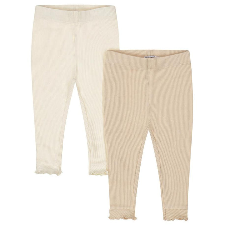 Leggings, 2 pør, Beige