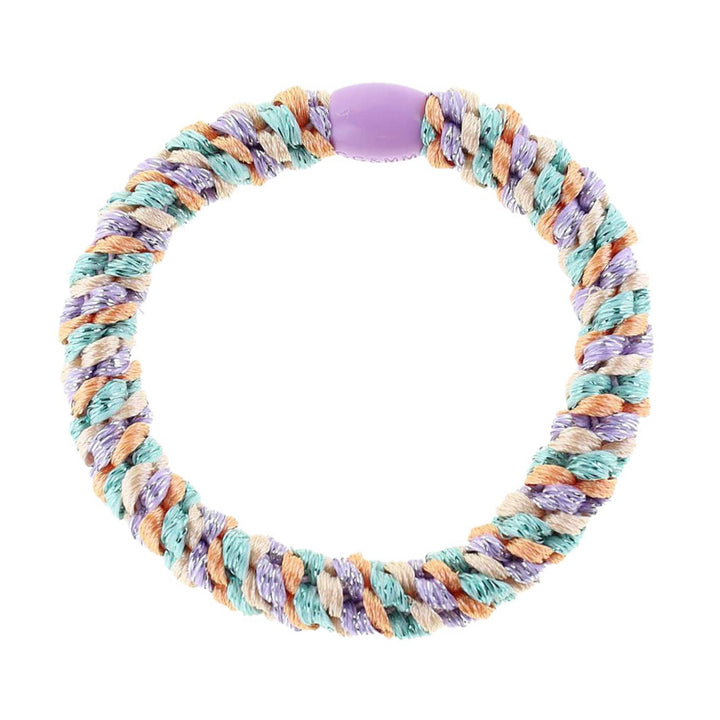 Flættað hárelastikk, Glitter Purple/Turquoise