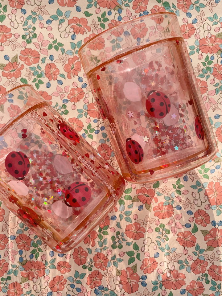 Glitter Cups, 2 stk, Ladybug