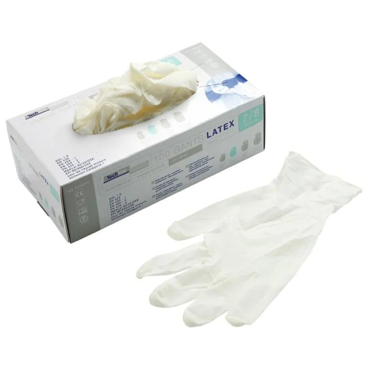Eingangshandskar úr latex, 100 stk