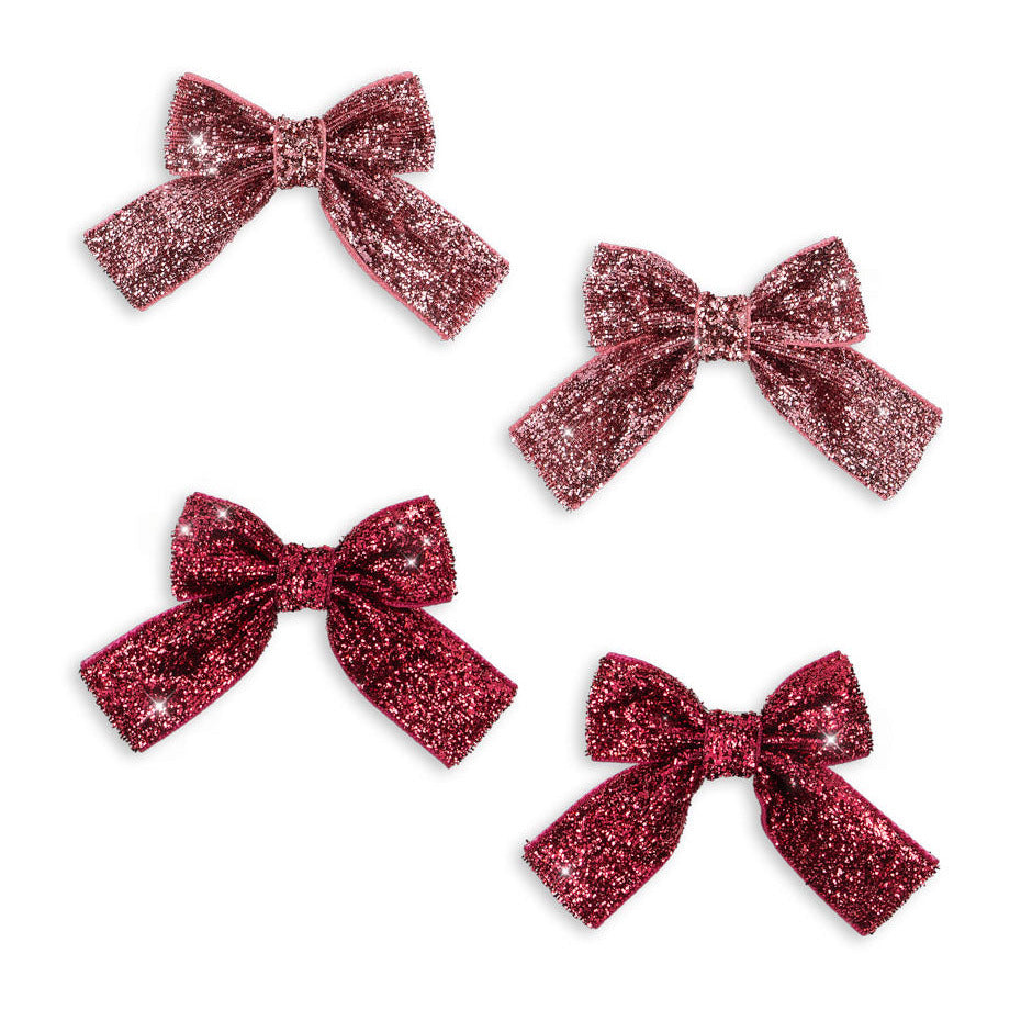 Glitter hársloyfur, 4 stk