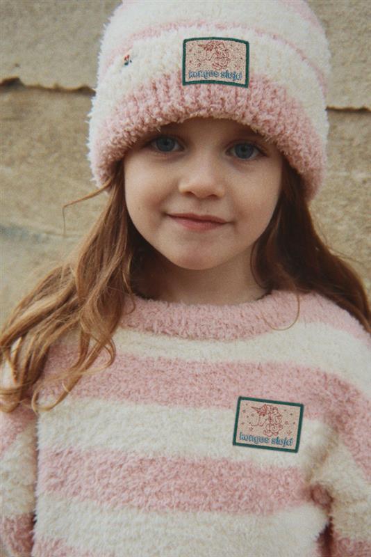 Softy beanie, Rosy Stripe