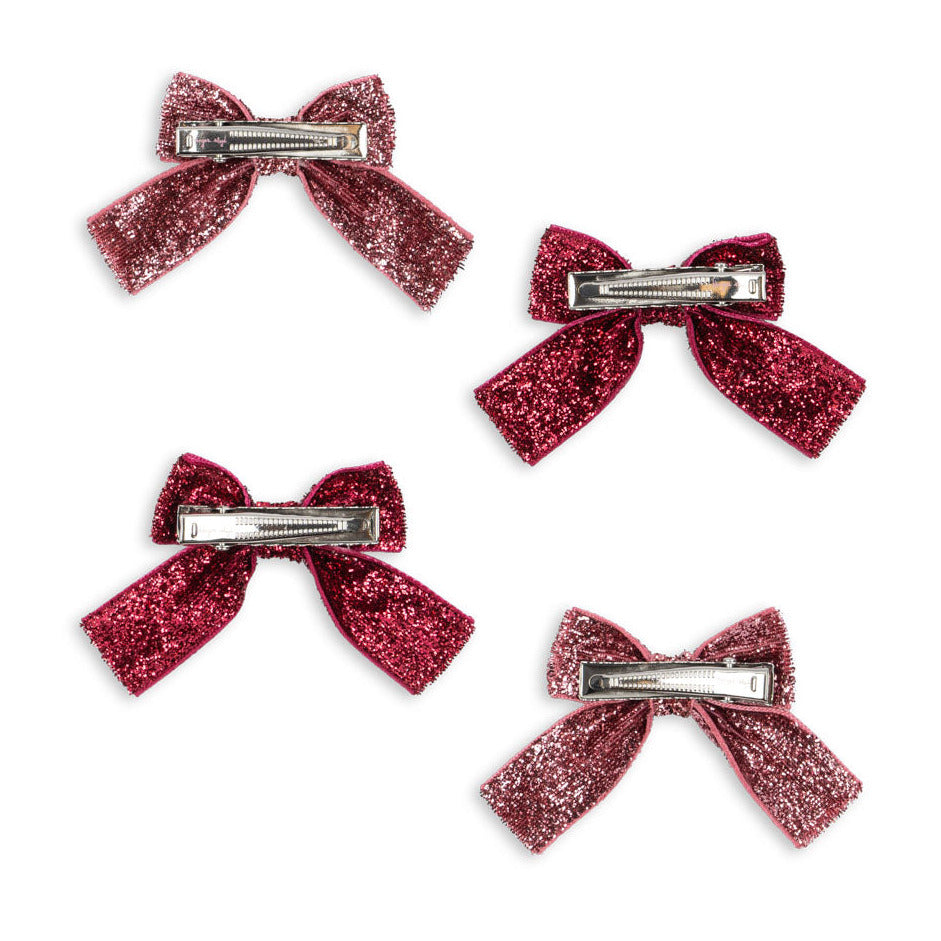 Glitter hársloyfur, 4 stk