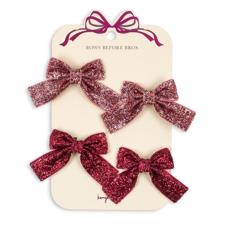 Glitter hársloyfur, 4 stk